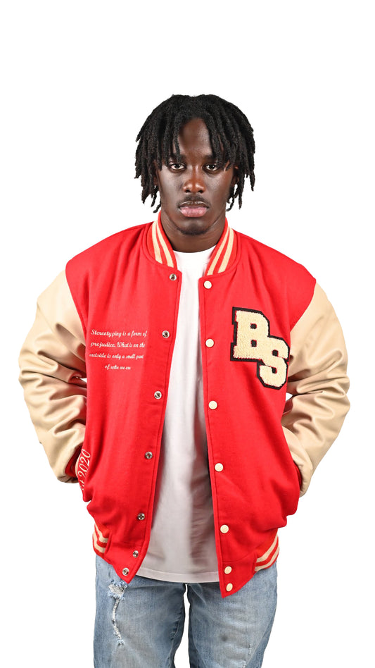 BS Red Varsity Bomber Jacket